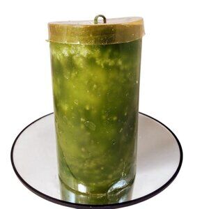 Seasonal Scents Autumn Harvest Green Marbled Pillar Candle Large